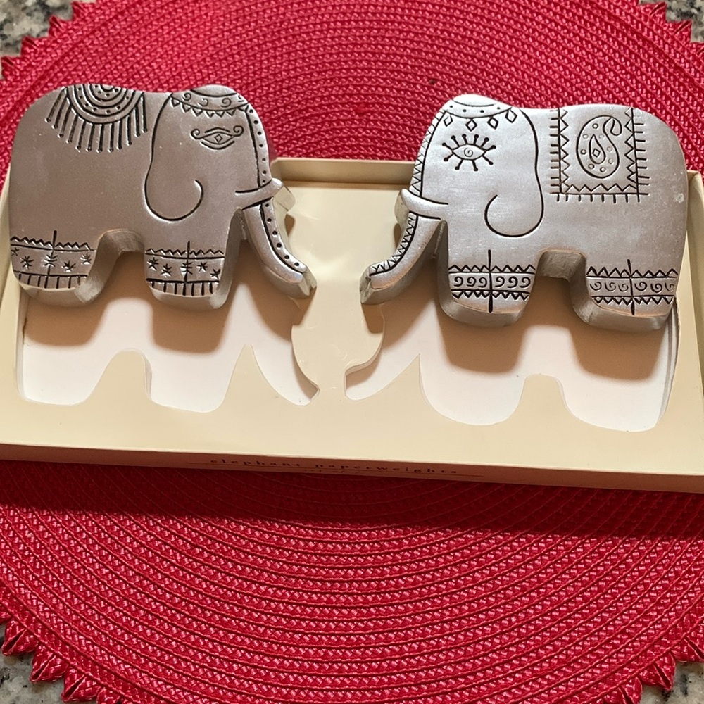 Elephant Paperweights Set of 2
